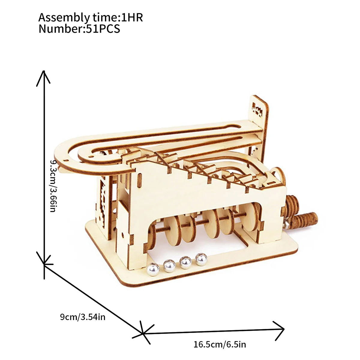 Spiral Marble Run 3D Wooden Puzzles for Adults and Teens DIY Model Building Kits with Mechanical Puzzles  - Slobuy