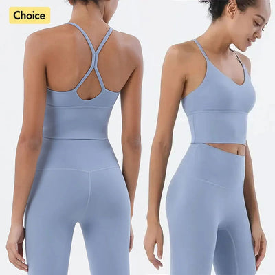 Sports Bra and Leggings Two Piece Sets Womens Outifits Naked Feeling Gym Female Fitness Set Work Out Clothing Women Sports Set - Slobuy