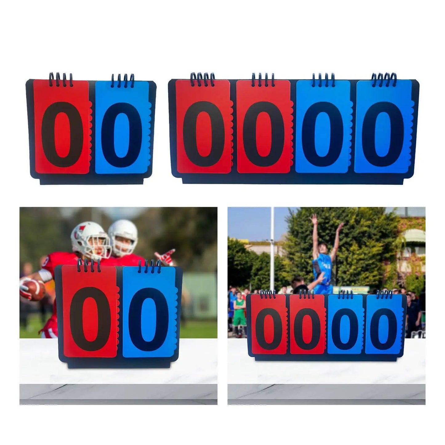 Sports Scoreboard Manual Score Flip Cards Lightweight Score Counter for Baseball Coaches Tennis Ball Basketball Football - Slobuy