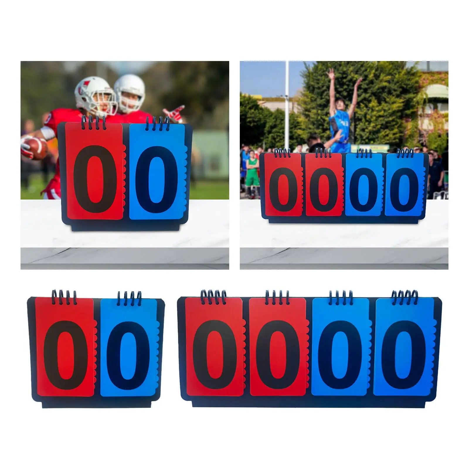Sports Scoreboard Manual Score Flip Cards Lightweight Score Counter for Baseball Coaches Tennis Ball Basketball Football - Slobuy
