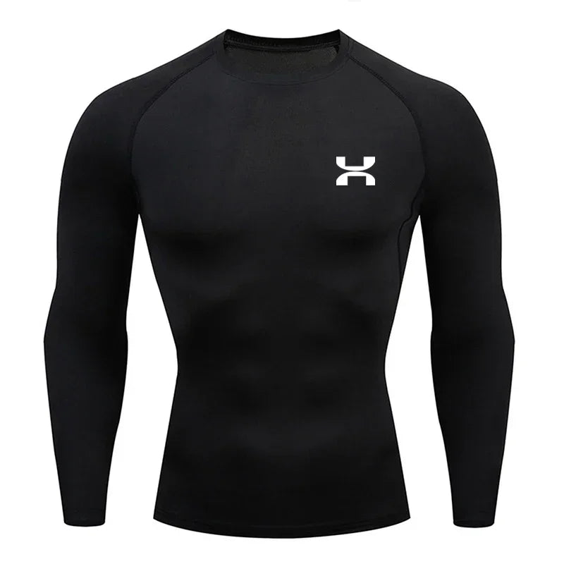 Sports Top Quick Dry Men's Compression Shirt Long Sleeve Second Skin Gym Workout Short Fitness Running T-Shirt Men Wear - Slobuy