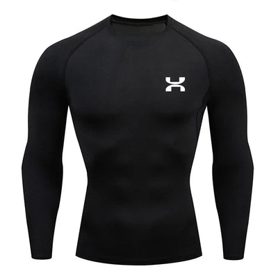 Sports Top Quick Dry Men's Compression Shirt Long Sleeve Second Skin Gym Workout Short Fitness Running T-Shirt Men Wear - Slobuy