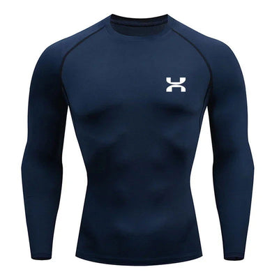 Sports Top Quick Dry Men's Compression Shirt Long Sleeve Second Skin Gym Workout Short Fitness Running T-Shirt Men Wear - Slobuy