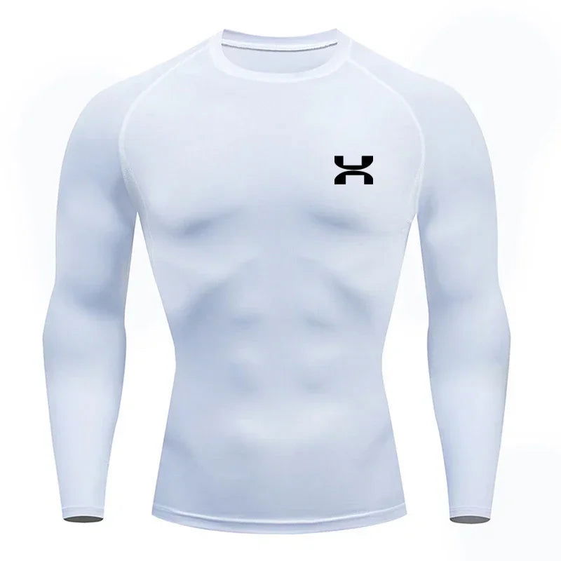 Sports Top Quick Dry Men's Compression Shirt Long Sleeve Second Skin Gym Workout Short Fitness Running T-Shirt Men Wear - Slobuy