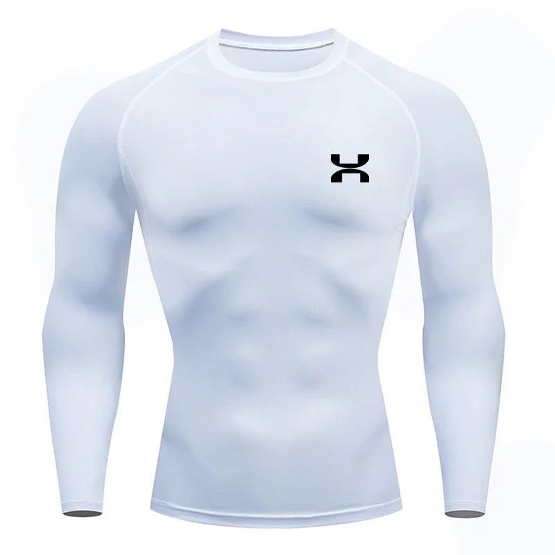 Sports Top Quick Dry Men's Compression Shirt Long Sleeve Second Skin Gym Workout Short Fitness Running T-Shirt Men Wear - Slobuy
