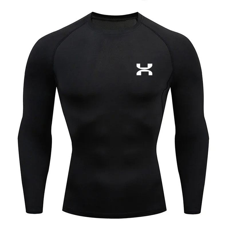 Sports Top Quick Dry Men's Compression Shirt Long Sleeve Second Skin Gym Workout Short Fitness Running T-Shirt Men Wear - Slobuy