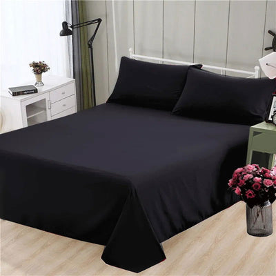 Spring Summer Autumn 1Pc 100% Polyester  Flat Sheet Solid Color High Quality Bed Sheet Various Sizes Can Be Customized - Slobuy