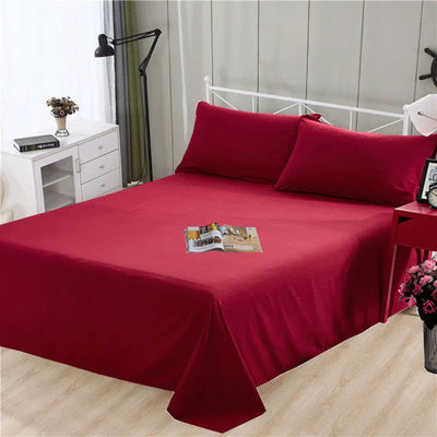 Spring Summer Autumn 1Pc 100% Polyester  Flat Sheet Solid Color High Quality Bed Sheet Various Sizes Can Be Customized - Slobuy