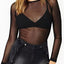 Spring Summer Womens Long Sleeve Sexy Black Mesh Top Blouses Transparent Punk Club Shirt Tees Beach Tops - Slobuy