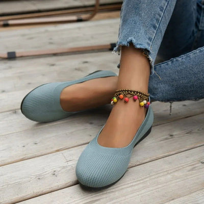 Spring and Autumn 2023 New Outwear Solid Color Oversized Shallow Cut Shoes Women's Knitted Comfort Flat Shoes Women - Slobuy