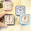 Square Analog Display Home Decor Bedroom Night Light Alarm Clock Daily Non Ticking Battery Operated Alarm Clock Small Night Lamp - Slobuy