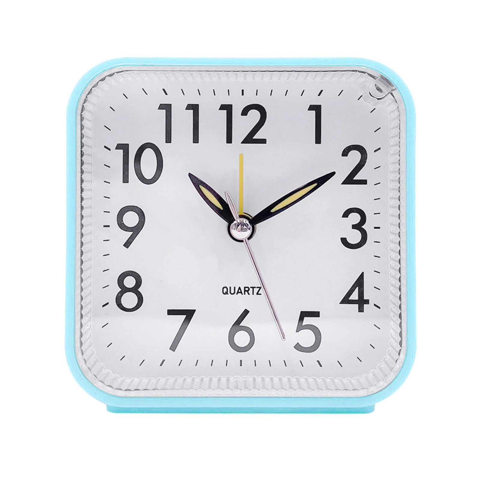 Square Analog Display Home Decor Bedroom Night Light Alarm Clock Daily Non Ticking Battery Operated Alarm Clock Small Night Lamp - Slobuy