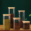 Square Glass Storage Jars with Bamboo Lid for Coffee Beans Grains Noodles food Storage Containers  Kitchen Organizers Storage - Slobuy