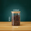 Square Glass Storage Jars with Bamboo Lid for Coffee Beans Grains Noodles food Storage Containers  Kitchen Organizers Storage - Slobuy