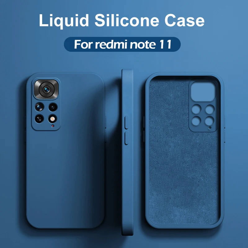 Square Liquid Silicone Phone Case For Xiaomi Redmi Note 10 12C 11 10S 11S 9 11i 12 10T 11T Poco F3 X3 M4 Pro Lite 5G Nfc Cover - Slobuy