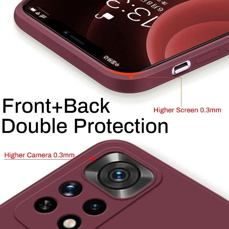 Square Liquid Silicone Phone Case For Xiaomi Redmi Note 10 12C 11 10S 11S 9 11i 12 10T 11T Poco F3 X3 M4 Pro Lite 5G Nfc Cover - Slobuy