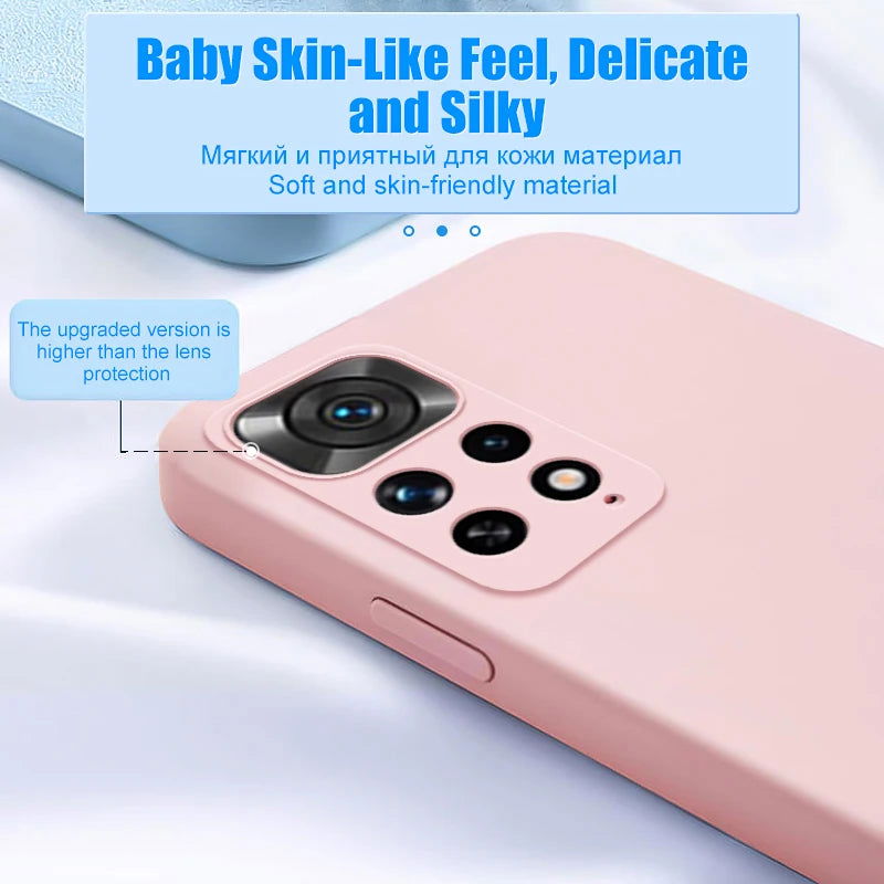 Square Liquid Silicone Phone Case For Xiaomi Redmi Note 10 12C 11 10S 11S 9 11i 12 10T 11T Poco F3 X3 M4 Pro Lite 5G Nfc Cover - Slobuy