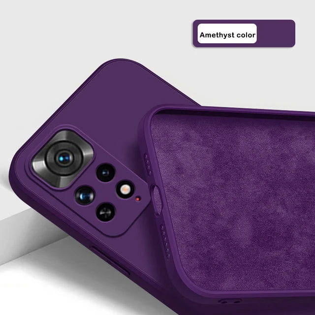Square Liquid Silicone Phone Case For Xiaomi Redmi Note 10 12C 11 10S 11S 9 11i 12 10T 11T Poco F3 X3 M4 Pro Lite 5G Nfc Cover - Slobuy