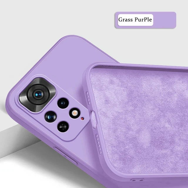 Square Liquid Silicone Phone Case For Xiaomi Redmi Note 10 12C 11 10S 11S 9 11i 12 10T 11T Poco F3 X3 M4 Pro Lite 5G Nfc Cover - Slobuy