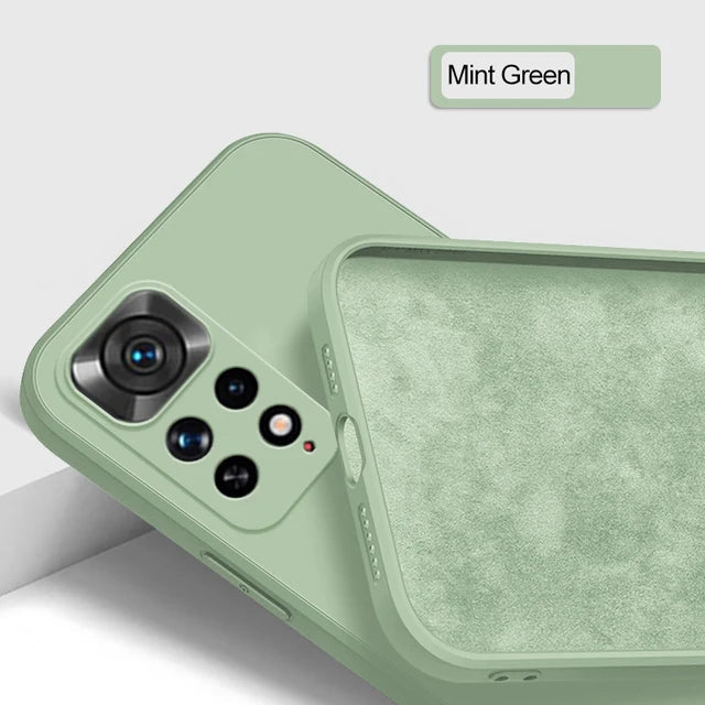 Square Liquid Silicone Phone Case For Xiaomi Redmi Note 10 12C 11 10S 11S 9 11i 12 10T 11T Poco F3 X3 M4 Pro Lite 5G Nfc Cover - Slobuy