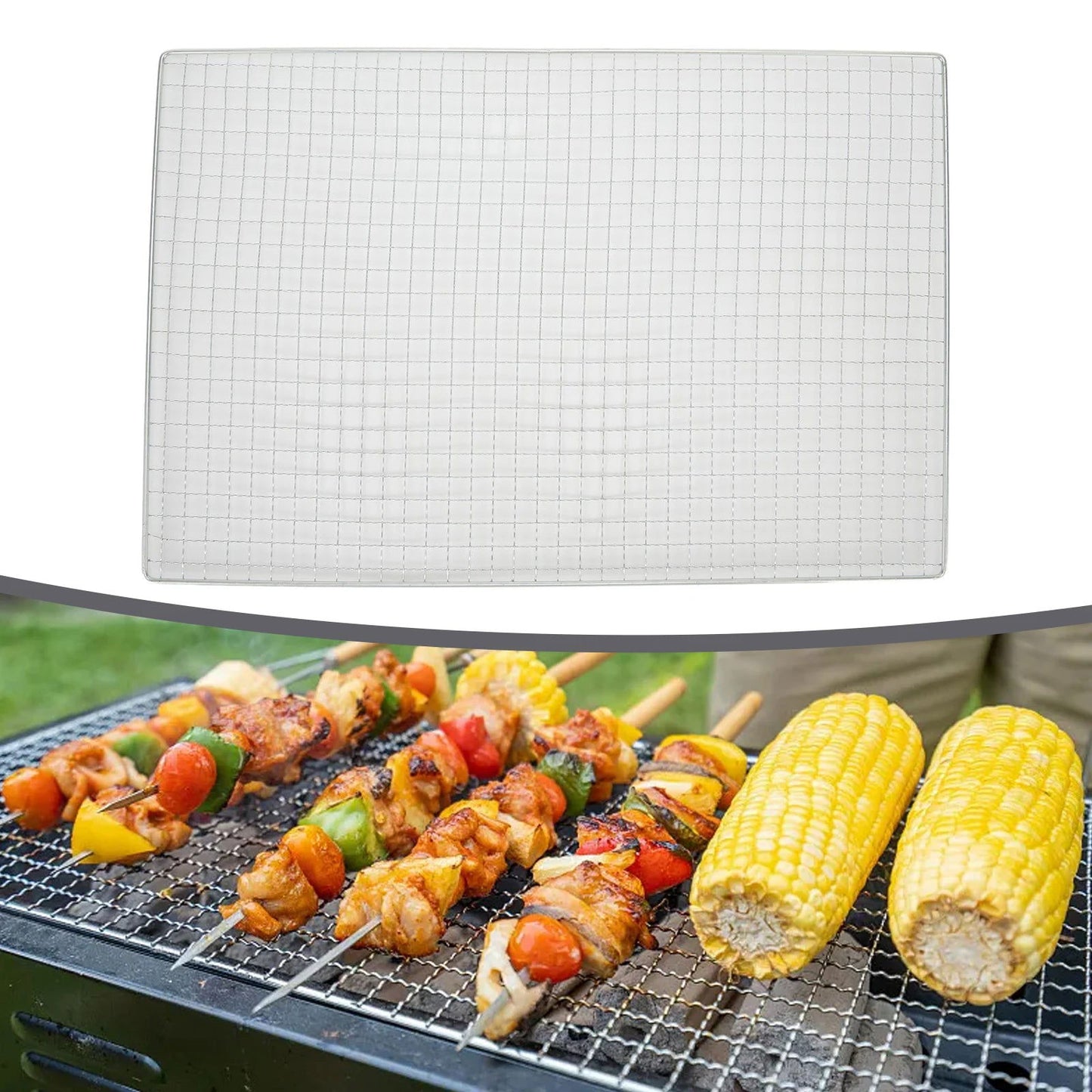 Stainless Steel BBQ Grate Mesh Net Grill Grate Grid For Camping, Field Trips, Wood Burning, Picnics Barbecue Tools - Slobuy