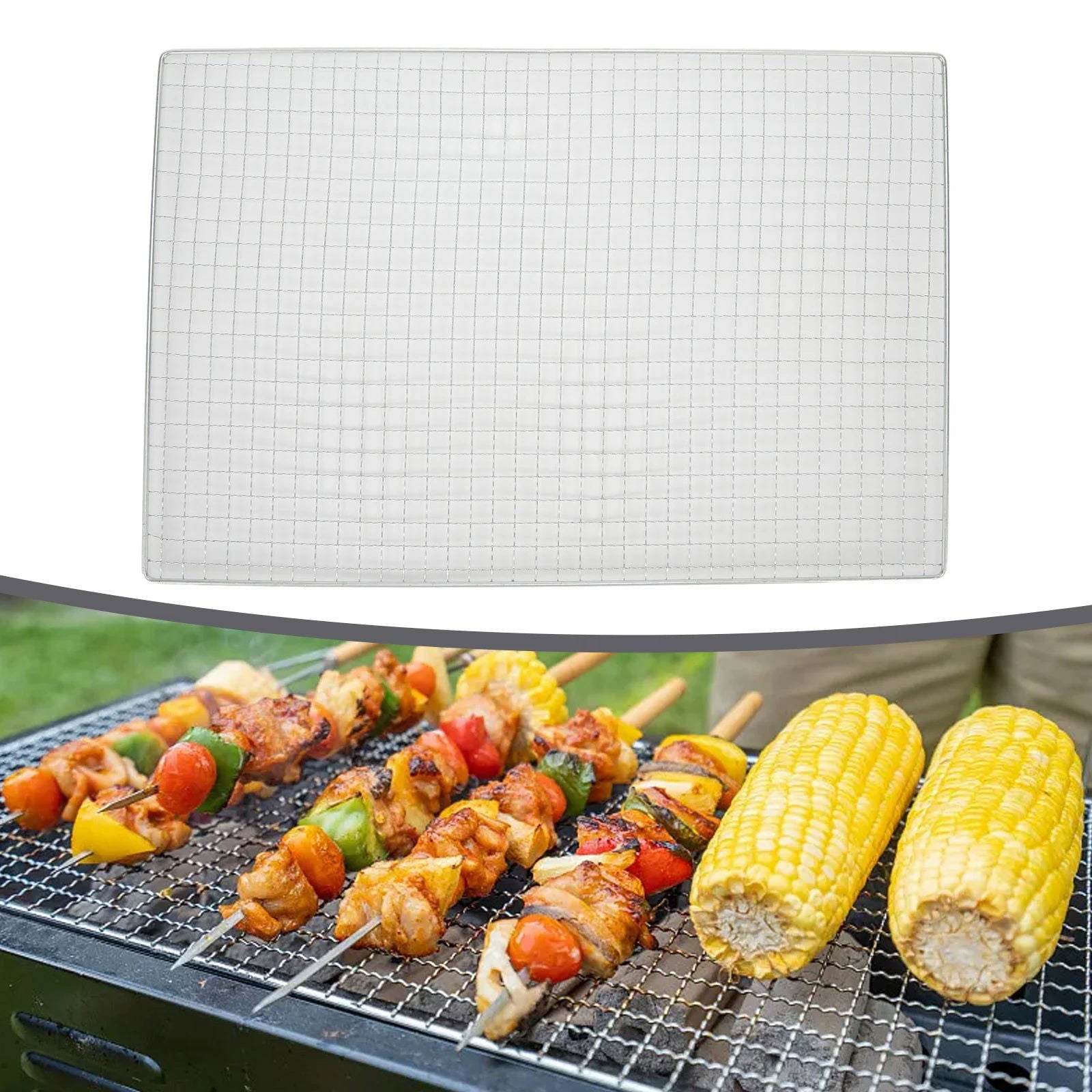 Stainless Steel BBQ Grate Mesh Net Grill Grate Grid For Camping, Field Trips, Wood Burning, Picnics Barbecue Tools - Slobuy
