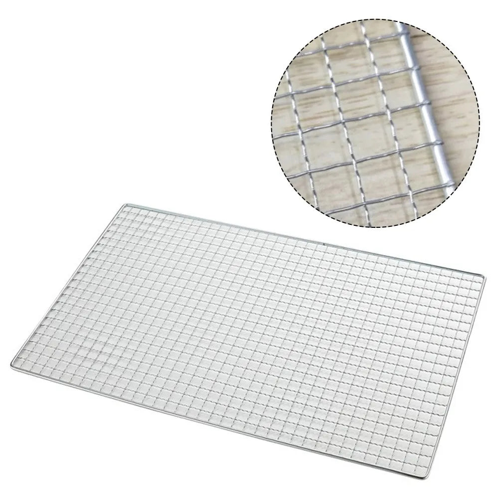 Stainless Steel BBQ Grate Mesh Net Grill Grate Grid For Camping, Field Trips, Wood Burning, Picnics Barbecue Tools - Slobuy