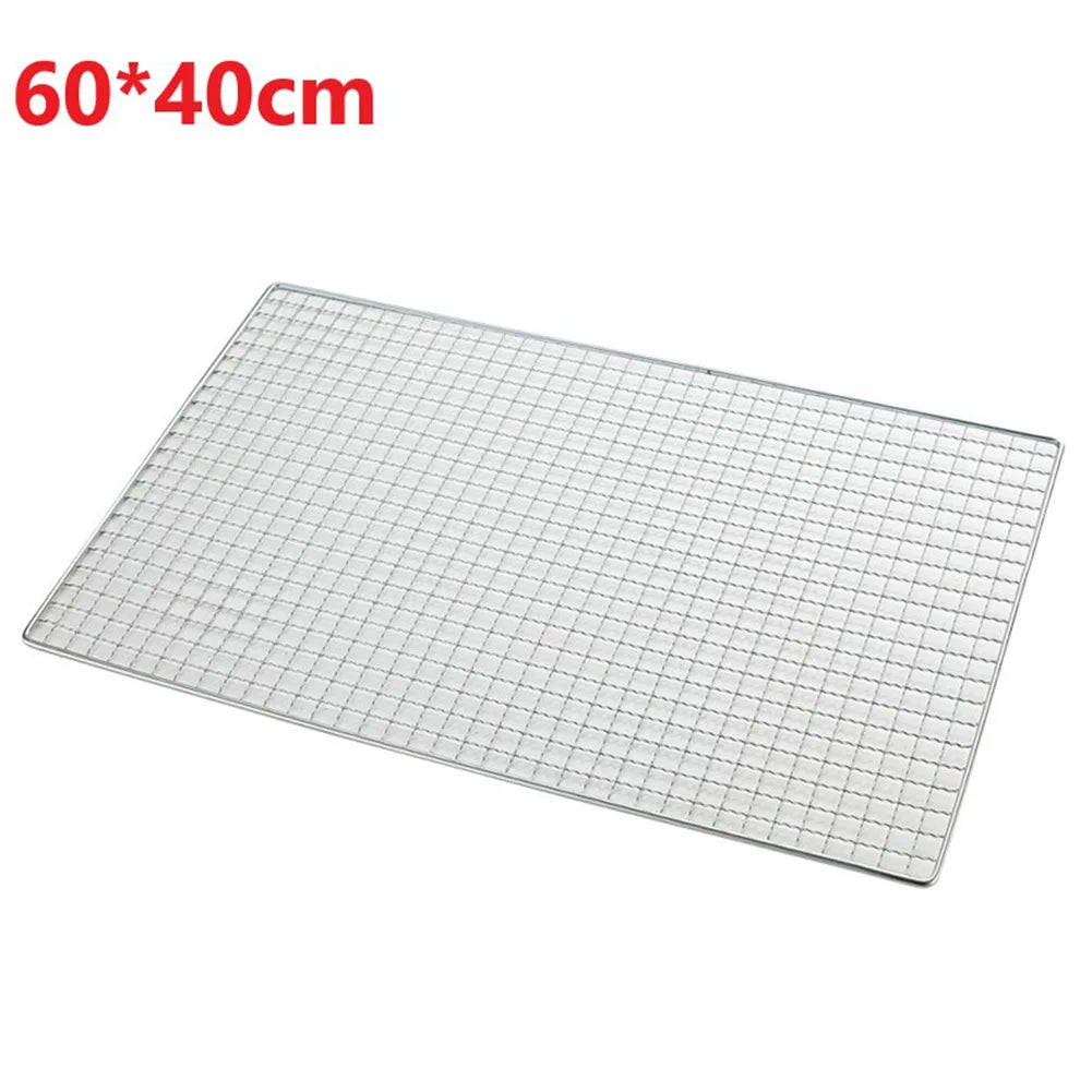 Stainless Steel BBQ Grate Mesh Net Grill Grate Grid For Camping, Field Trips, Wood Burning, Picnics Barbecue Tools - Slobuy