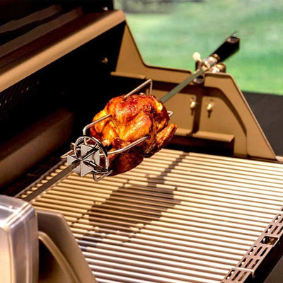 Stainless Steel BBQ Grill Rotisserie Kit Outdoor Spit Roaster Rod Charcoal Pig Chicken Beef Camping Cooking Tools - Slobuy