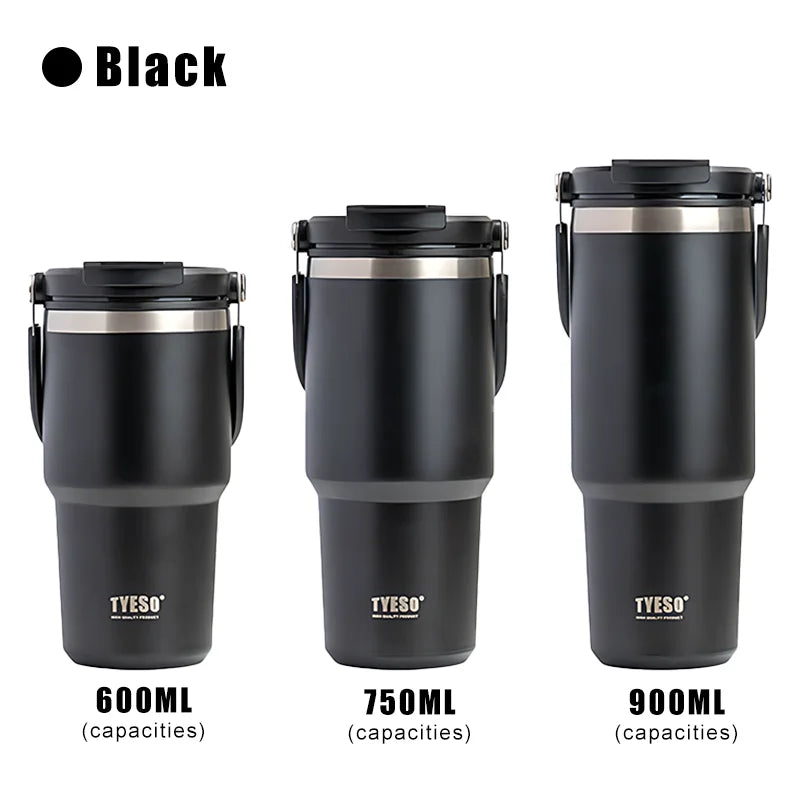 Stainless Steel Thermos Bottle Tyeso Coffee Cup Portable Insulation Cold And Hot Travel Fitness Mug Leakproof Vacuum Flask - Slobuy