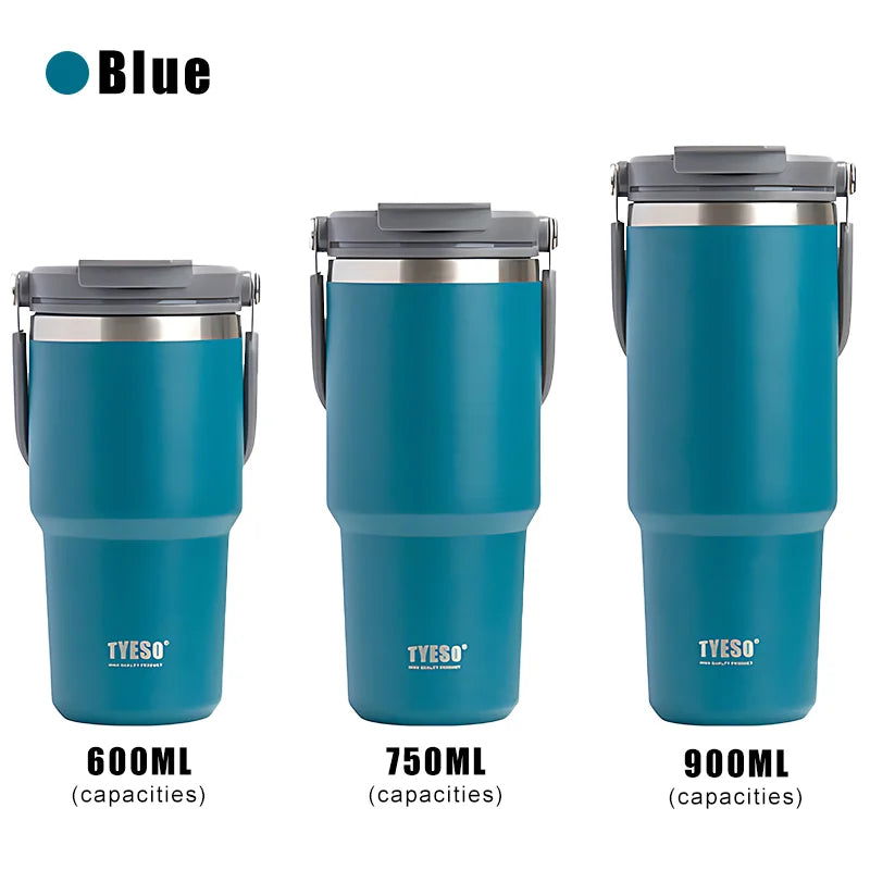 Stainless Steel Thermos Bottle Tyeso Coffee Cup Portable Insulation Cold And Hot Travel Fitness Mug Leakproof Vacuum Flask - Slobuy