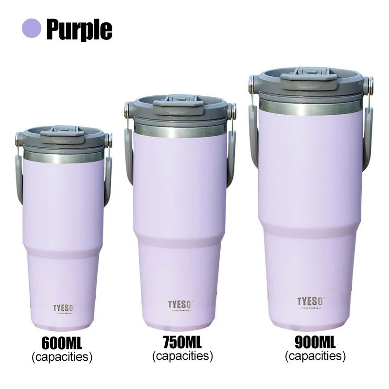 Stainless Steel Thermos Bottle Tyeso Coffee Cup Portable Insulation Cold And Hot Travel Fitness Mug Leakproof Vacuum Flask - Slobuy