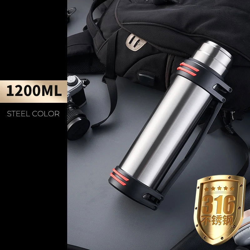Stainless Steel Thermos Bottle Vacuum Large capacity Flasks Water Bottle Insulated Water Outdoor travel Bottle Cup Keeping Warm - Slobuy