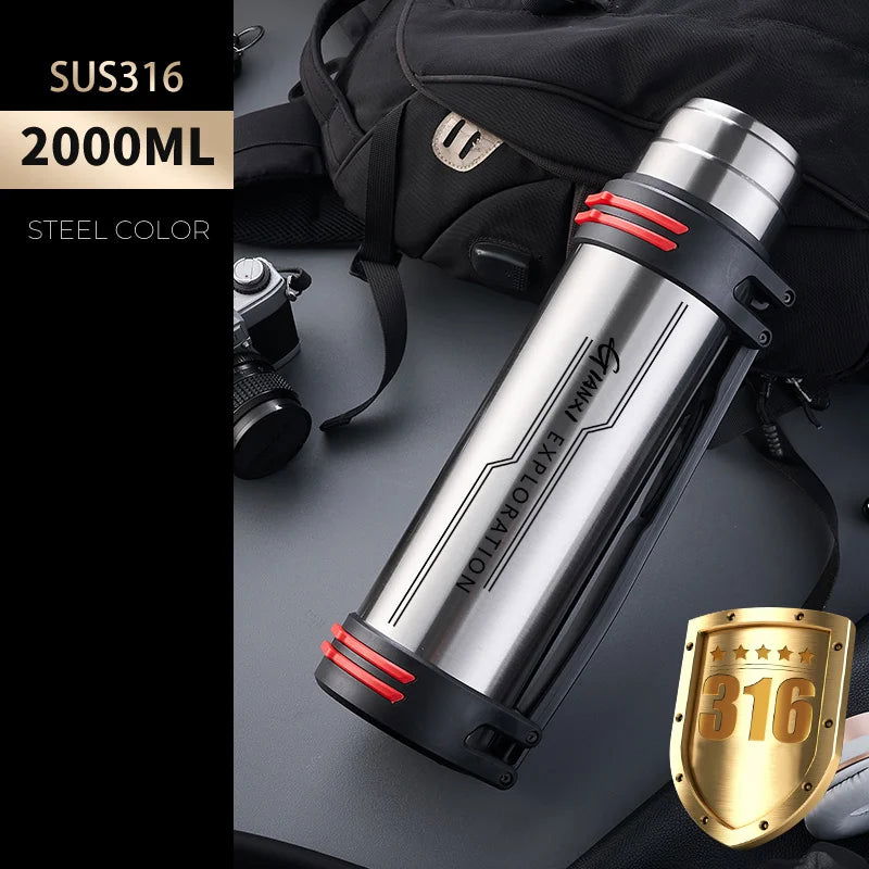 Stainless Steel Thermos Bottle Vacuum Large capacity Flasks Water Bottle Insulated Water Outdoor travel Bottle Cup Keeping Warm - Slobuy