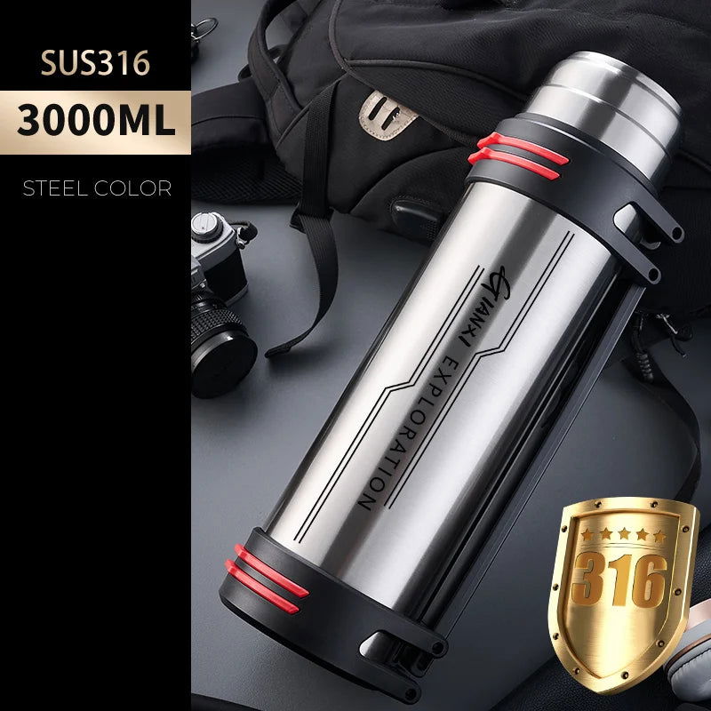 Stainless Steel Thermos Bottle Vacuum Large capacity Flasks Water Bottle Insulated Water Outdoor travel Bottle Cup Keeping Warm - Slobuy