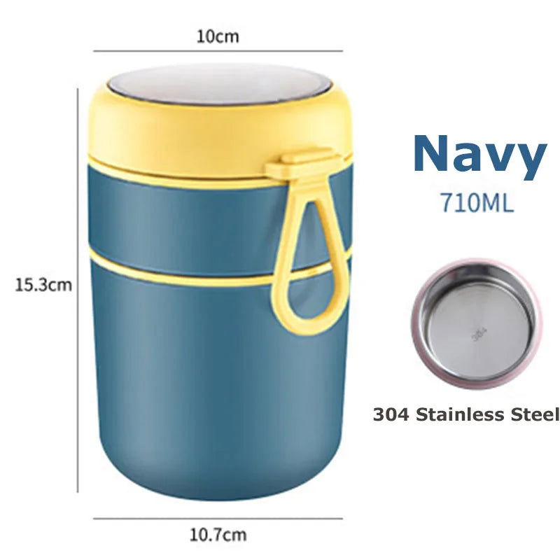 Stainless Steel Vaccum Cup Soup Lunch Box Storage Warmer With Spoon Food Thermal Jar Insulated Soup Thermos Containers Cooler - Slobuy