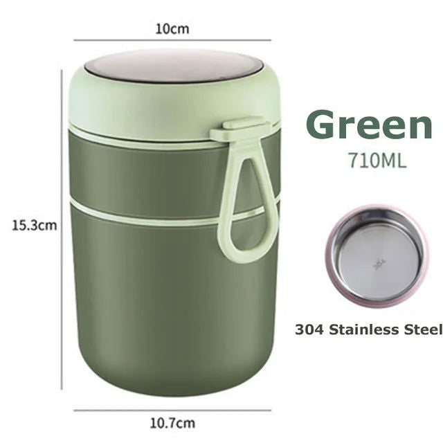 Stainless Steel Vaccum Cup Soup Lunch Box Storage Warmer With Spoon Food Thermal Jar Insulated Soup Thermos Containers Cooler - Slobuy