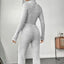 Stand Collar Navel T-shirt and Trumpet pants - Slobuy