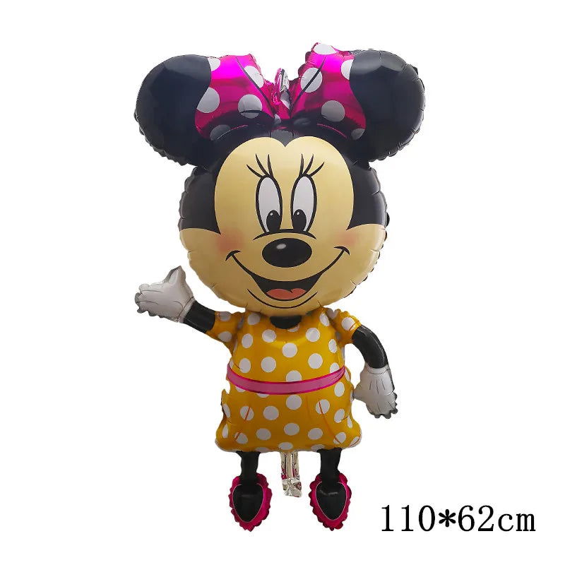 Standing Mickey Minnie Disney Cartoon Balloon Mickey Theme Birthday Party Decoration Foil Balloon Baby Shower Children's Toy - Slobuy