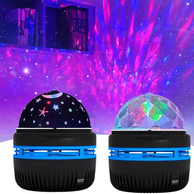 Starry Sky Lamp USB LED NightLights Galaxy Projector Mini Party KTV Birthday Dancing Disco Stage Home Decor Colorful Auto Rotate - Slobuy