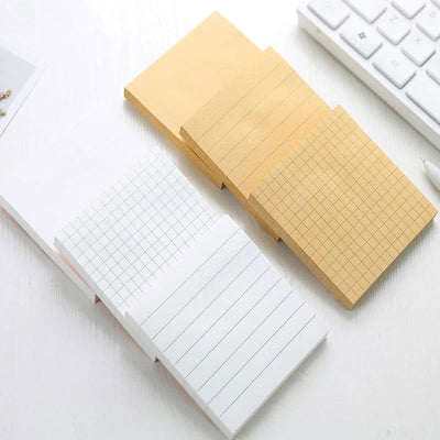 1Pcs 80Sheets Sticky Stationery Notepad Office Bookmark Sticky Notes Khaki / White /Stickers In Notebook Memo Pad - Slobuy