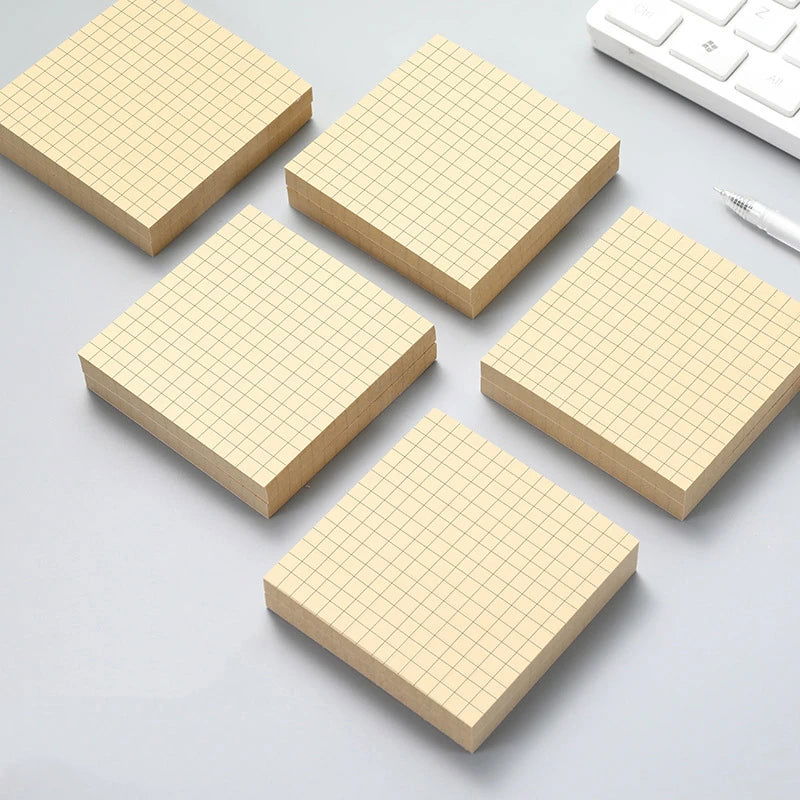 1Pcs 80Sheets Sticky Stationery Notepad Office Bookmark Sticky Notes Khaki / White /Stickers In Notebook Memo Pad - Slobuy