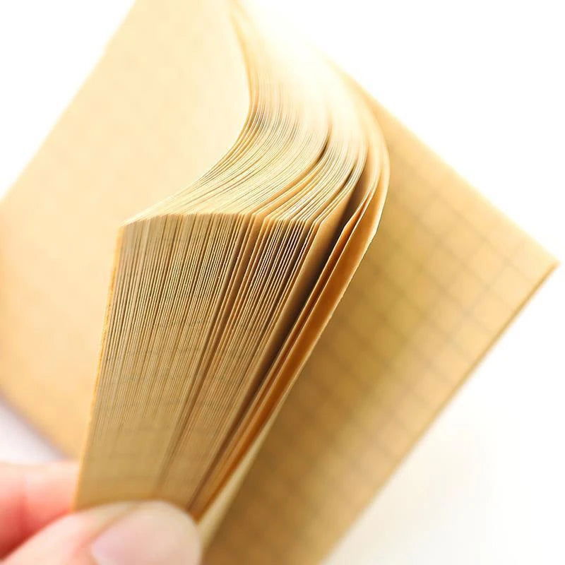 1Pcs 80Sheets Sticky Stationery Notepad Office Bookmark Sticky Notes Khaki / White /Stickers In Notebook Memo Pad - Slobuy