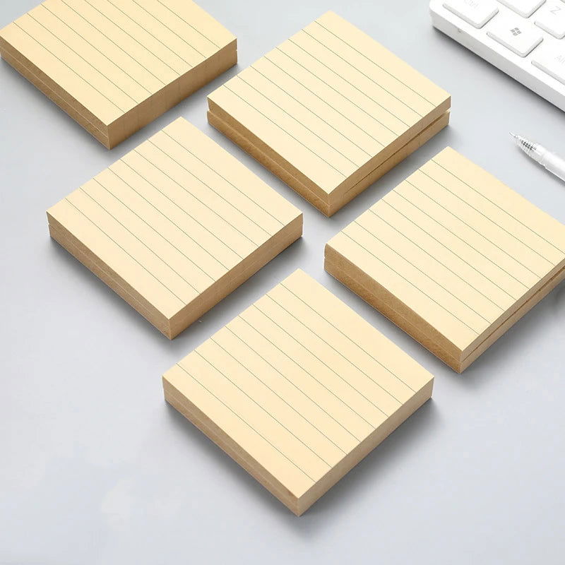 1Pcs 80Sheets Sticky Stationery Notepad Office Bookmark Sticky Notes Khaki / White /Stickers In Notebook Memo Pad - Slobuy