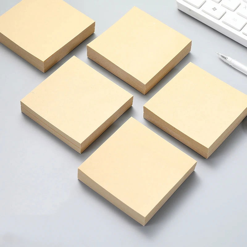 1Pcs 80Sheets Sticky Stationery Notepad Office Bookmark Sticky Notes Khaki / White /Stickers In Notebook Memo Pad - Slobuy