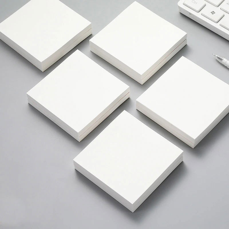 1Pcs 80Sheets Sticky Stationery Notepad Office Bookmark Sticky Notes Khaki / White /Stickers In Notebook Memo Pad - Slobuy