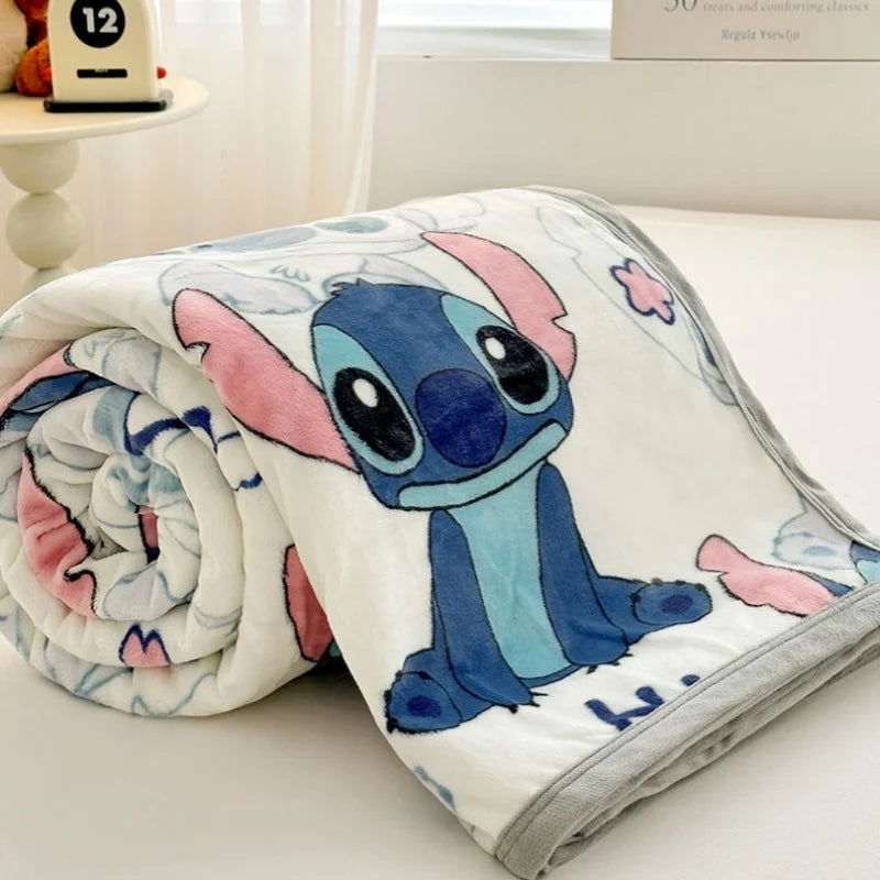 Stitch Cartoon Blanket Kawaii Lightweight Style Home Textile Flannel Soft Throw Blanket Bedding Sofa Cover for Kids Gift - Slobuy
