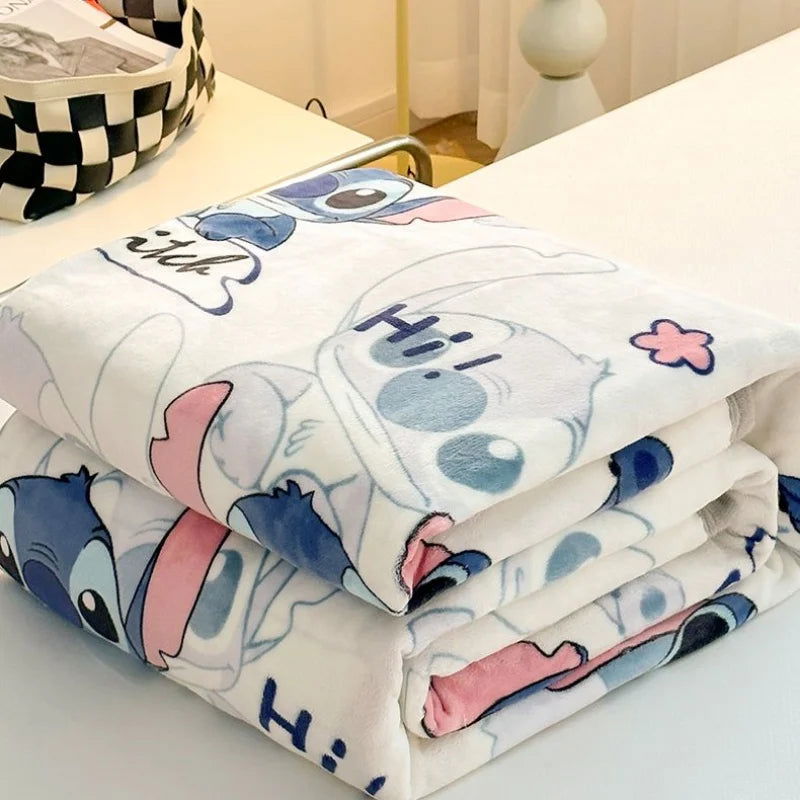 Stitch Cartoon Blanket Kawaii Lightweight Style Home Textile Flannel Soft Throw Blanket Bedding Sofa Cover for Kids Gift - Slobuy