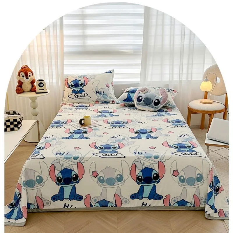 Stitch Cartoon Blanket Kawaii Lightweight Style Home Textile Flannel Soft Throw Blanket Bedding Sofa Cover for Kids Gift - Slobuy