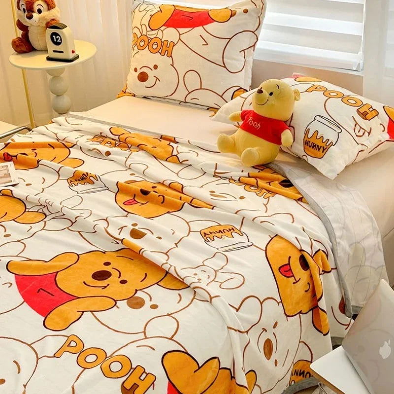 Stitch Cartoon Blanket Kawaii Lightweight Style Home Textile Flannel Soft Throw Blanket Bedding Sofa Cover for Kids Gift - Slobuy